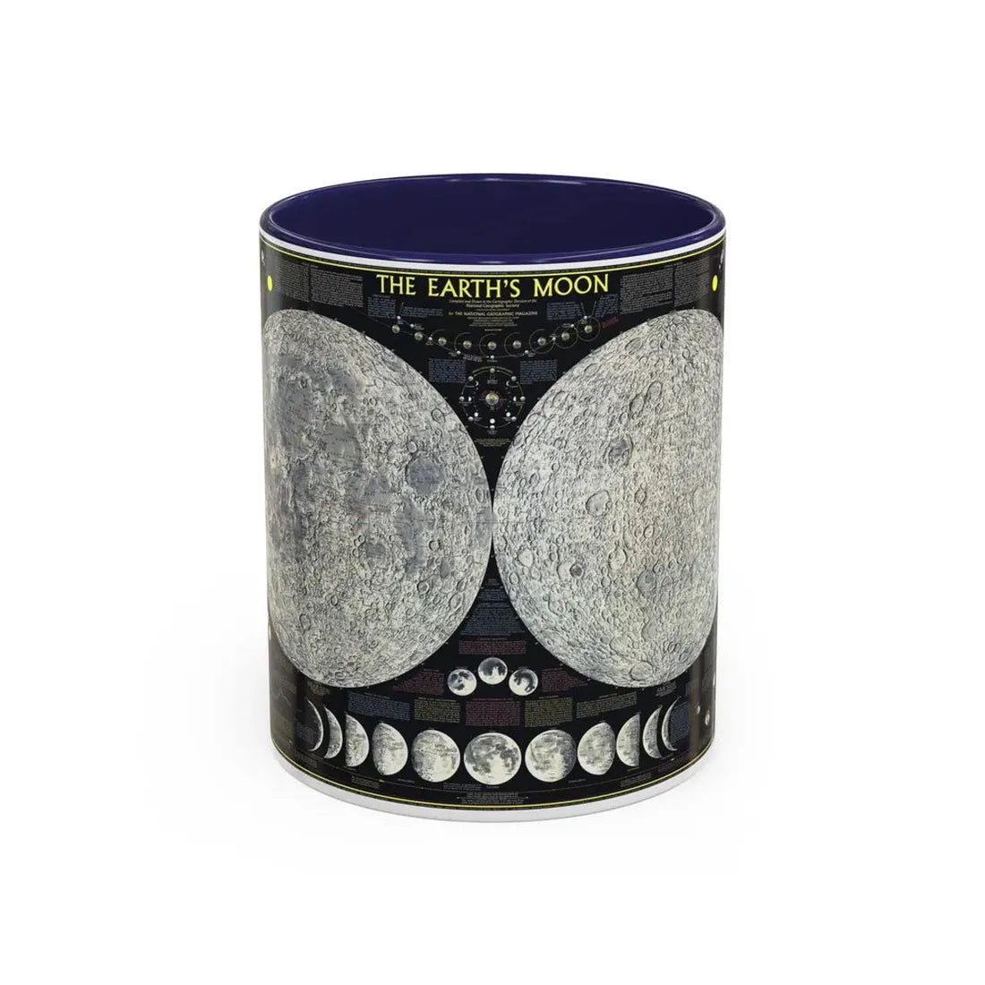 Space - The Moon (1969) (Map) Accent Coffee Mug 11oz Navy - Go Mug Yourself