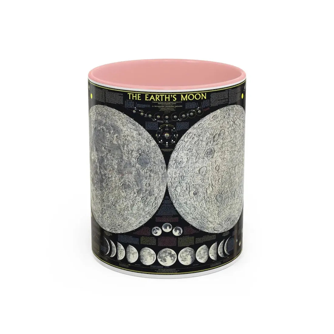 Space - The Moon (1969) (Map) Accent Coffee Mug 11oz Pink - Go Mug Yourself