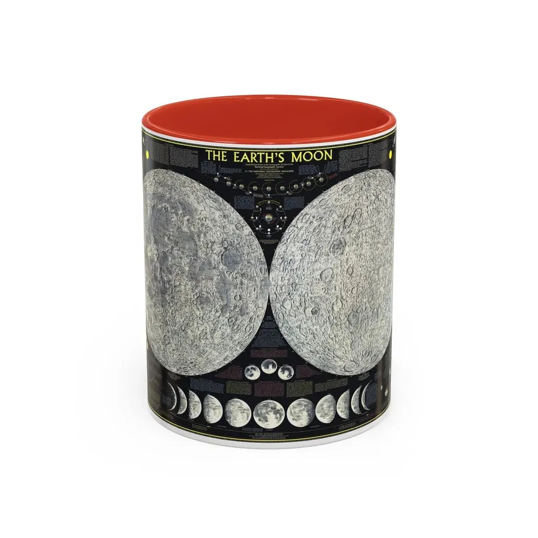 Space - The Moon (1969) (Map) Accent Coffee Mug 11oz Red - Go Mug Yourself