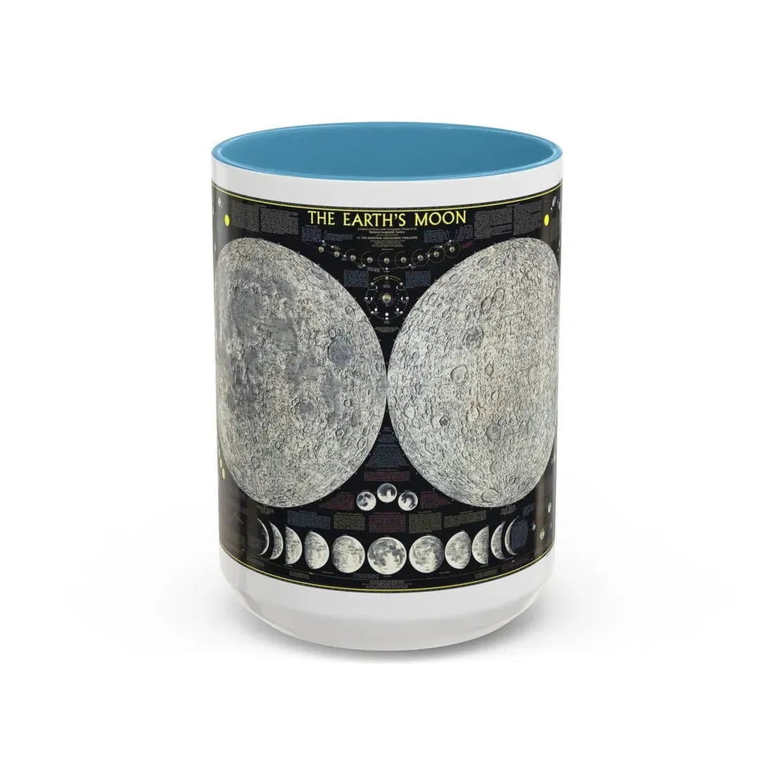 Space - The Moon (1969) (Map) Accent Coffee Mug 15oz Light Blue - Go Mug Yourself