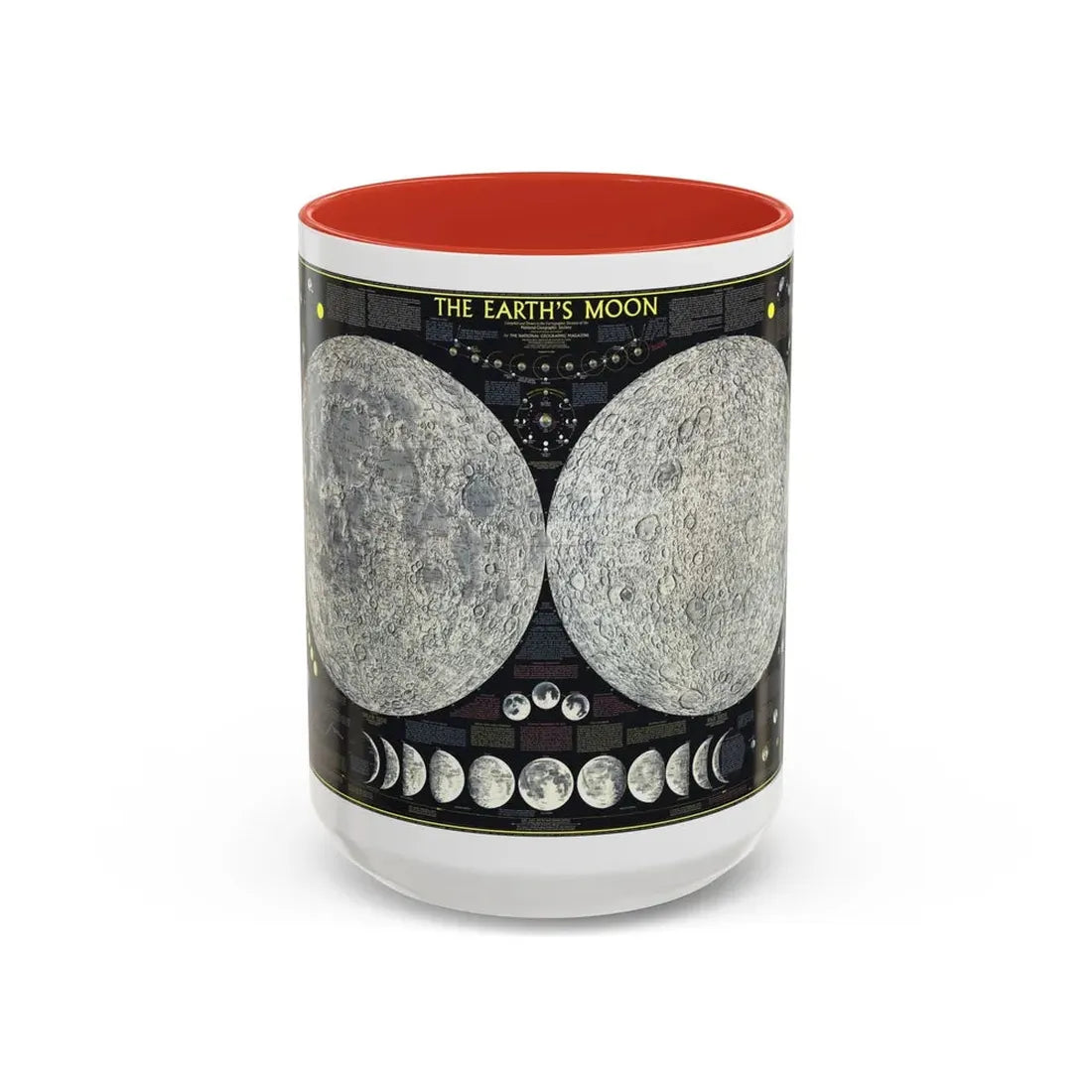 Space - The Moon (1969) (Map) Accent Coffee Mug 15oz Red - Go Mug Yourself