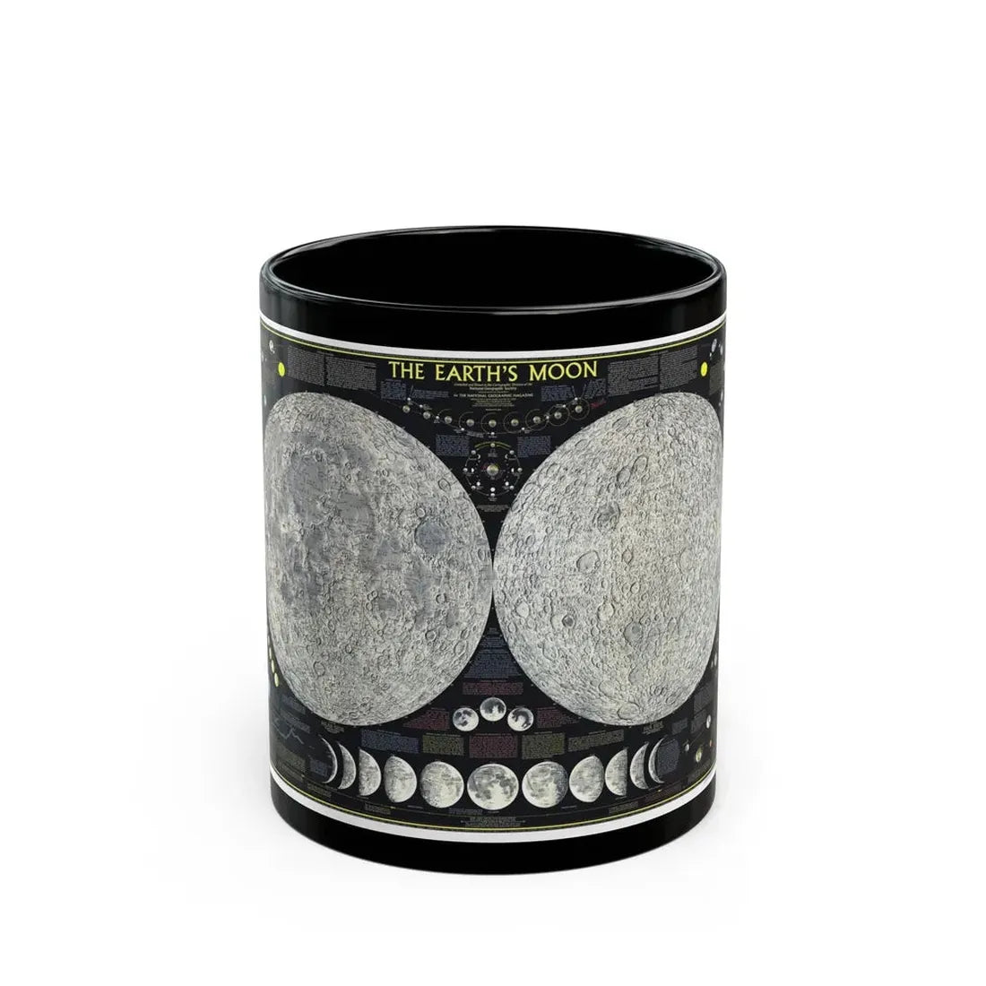 Space - The Moon (1969) (Map) Black Coffee Mug 11oz - Go Mug Yourself