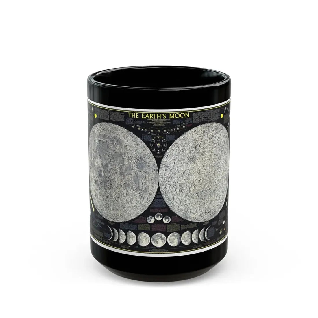 Space - The Moon (1969) (Map) Black Coffee Mug 15oz - Go Mug Yourself