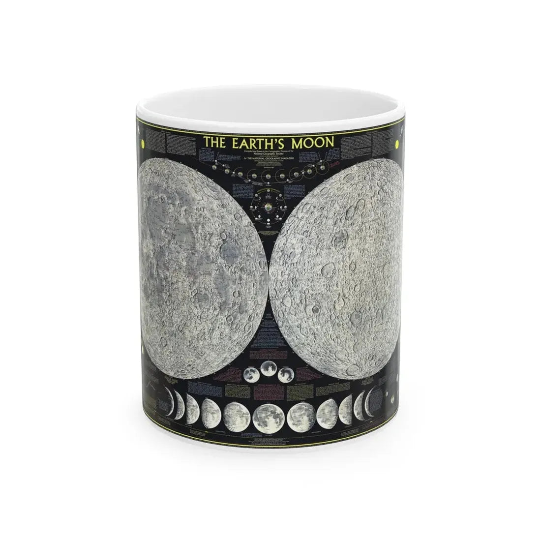 Space - The Moon (1969) (Map) White Coffee Mug 11oz - Go Mug Yourself
