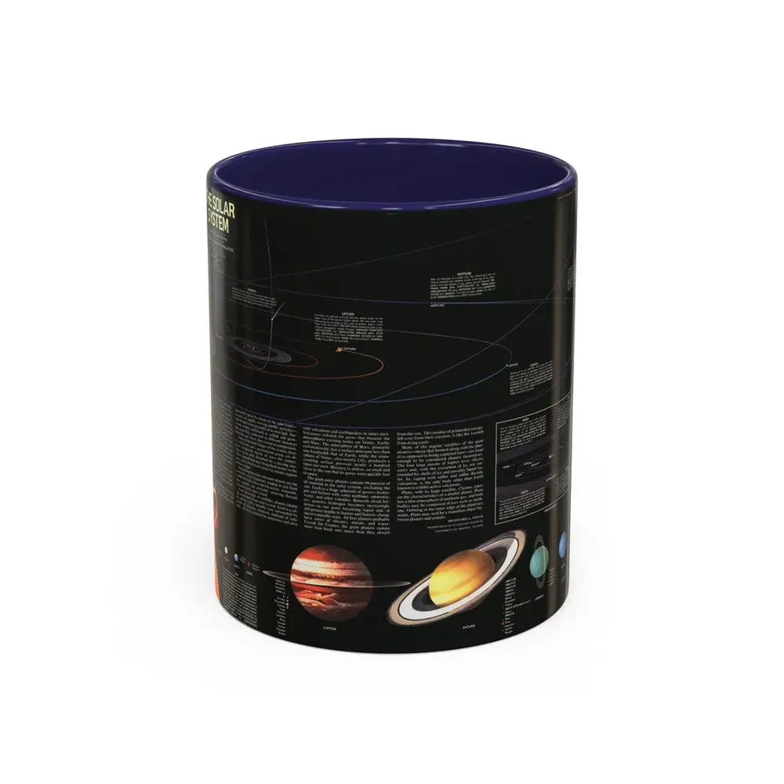 Space - The Solar System (1981) (Map) Accent Coffee Mug 11oz Navy - Go Mug Yourself