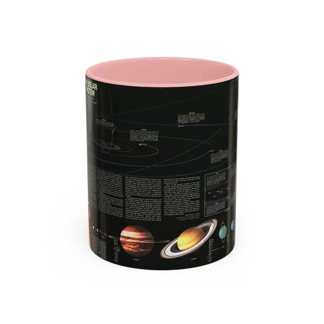 Space - The Solar System (1981) (Map) Accent Coffee Mug 11oz Pink - Go Mug Yourself