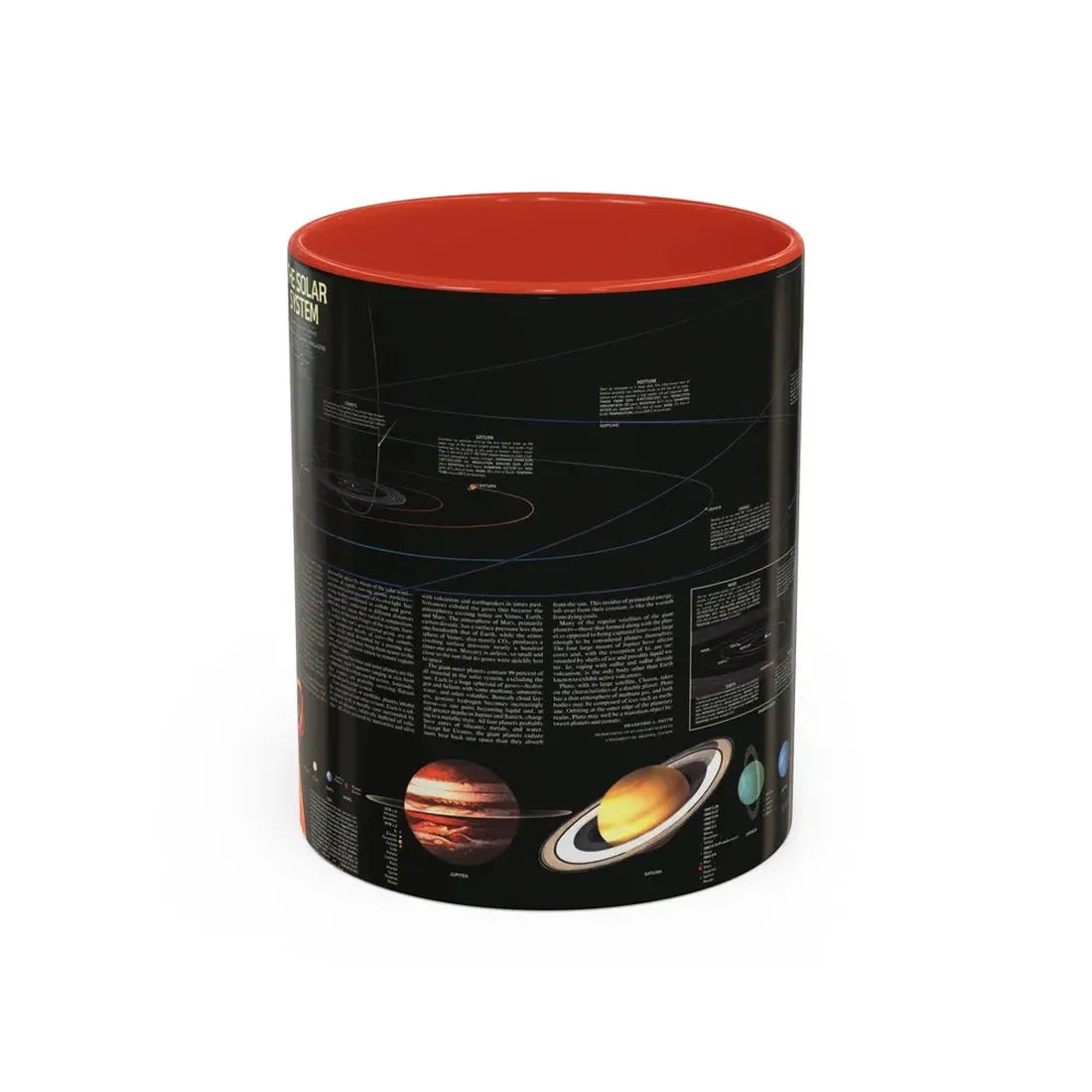 Space - The Solar System (1981) (Map) Accent Coffee Mug 11oz Red - Go Mug Yourself