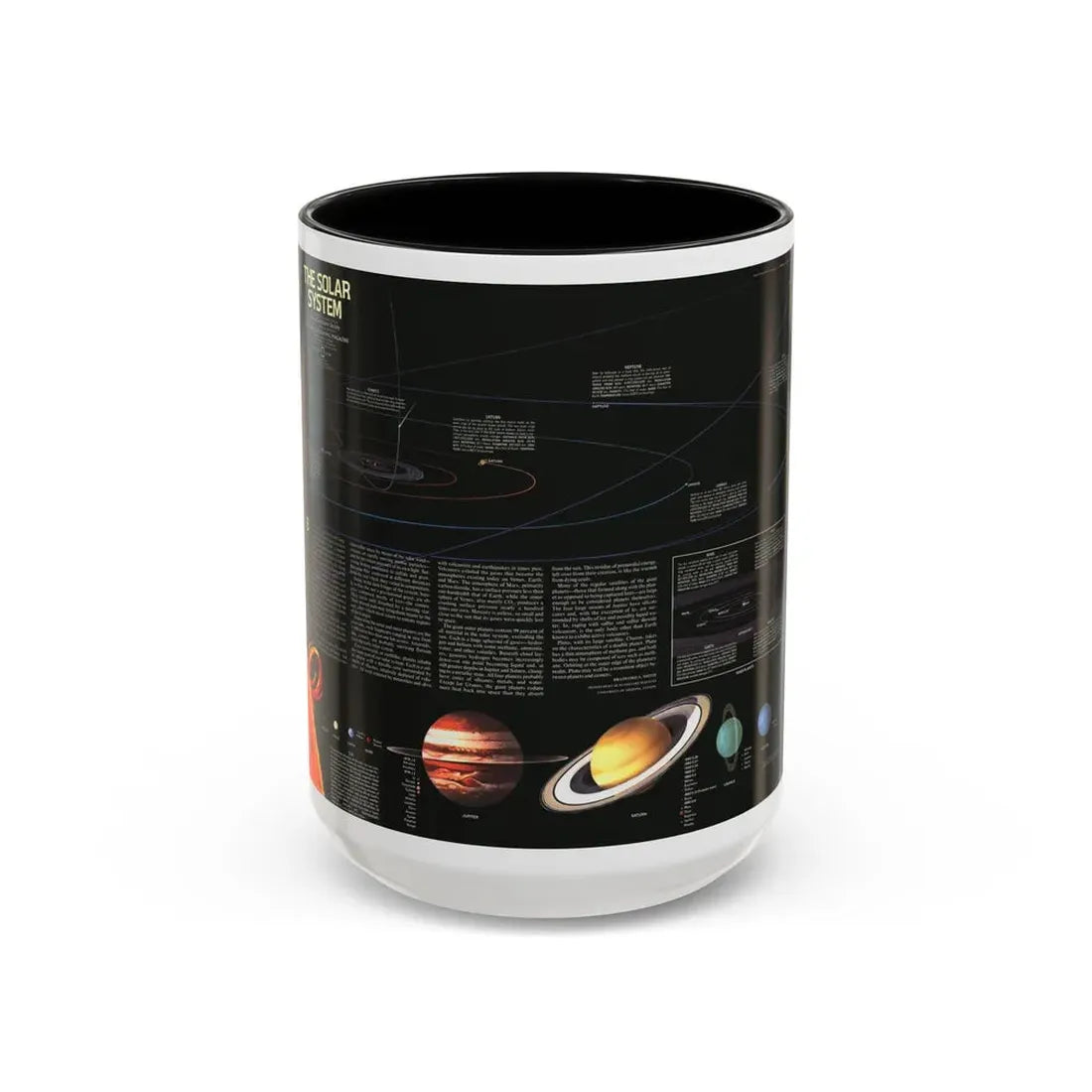 Space - The Solar System (1981) (Map) Accent Coffee Mug 15oz Black - Go Mug Yourself