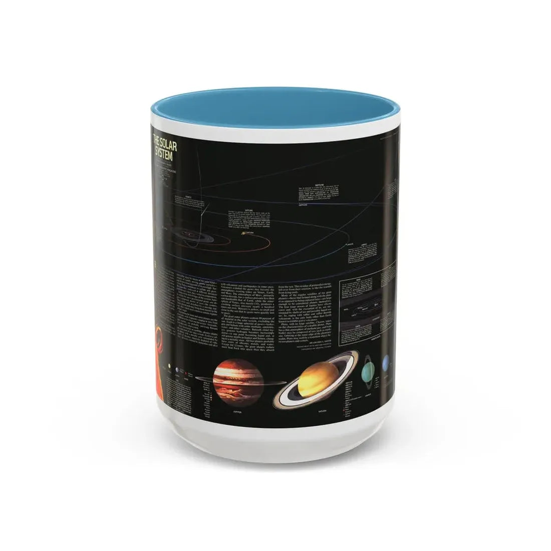 Space - The Solar System (1981) (Map) Accent Coffee Mug 15oz Light Blue - Go Mug Yourself