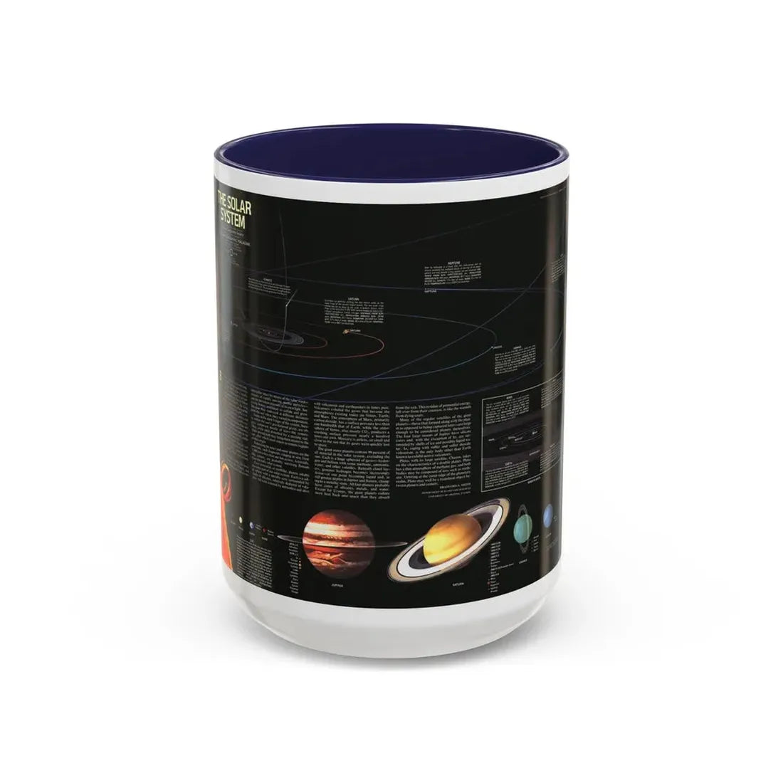 Space - The Solar System (1981) (Map) Accent Coffee Mug 15oz Navy - Go Mug Yourself