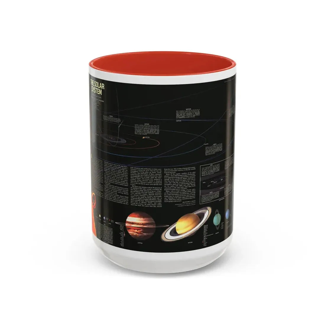 Space - The Solar System (1981) (Map) Accent Coffee Mug 15oz Red - Go Mug Yourself