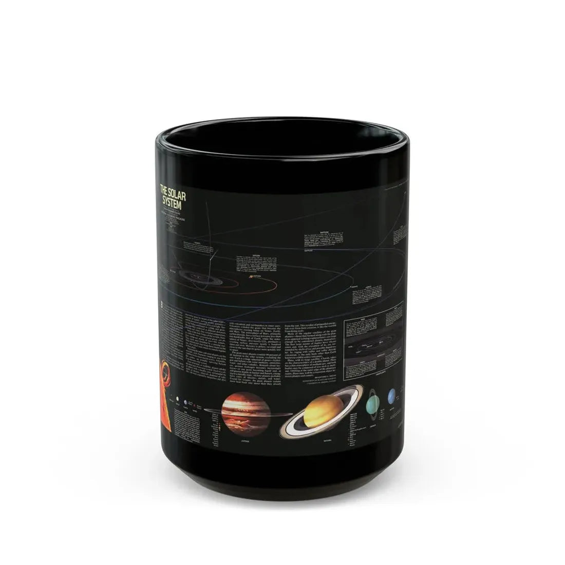 Space - The Solar System (1981) (Map) Black Coffee Mug 15oz - Go Mug Yourself