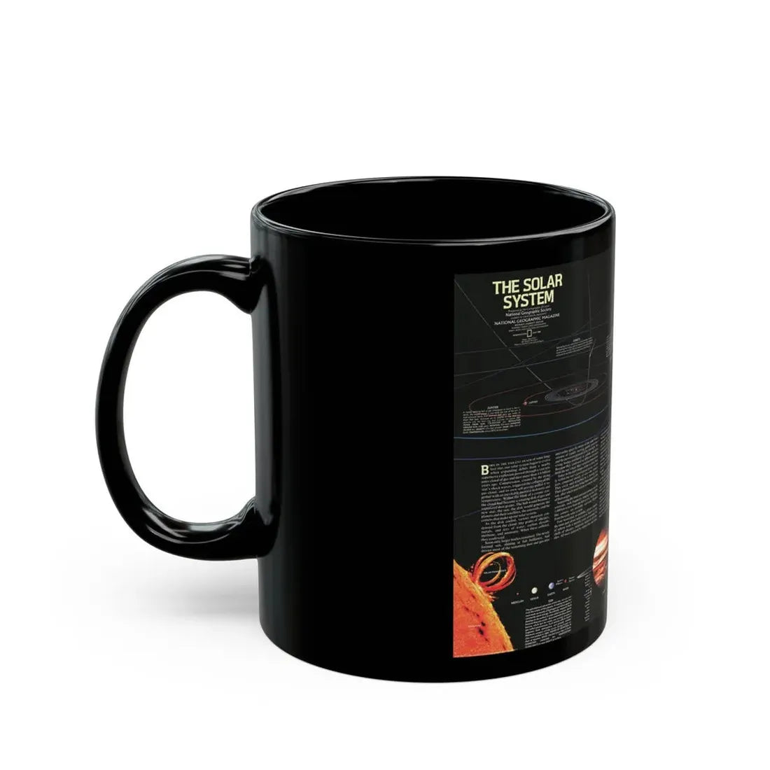 Space - The Solar System (1981) (Map) Black Coffee Mug - Go Mug Yourself