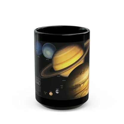 Space - The Solar System - Our Celestial Family (1990) (Map) Black Coffee Mug-15oz-Go Mug Yourself