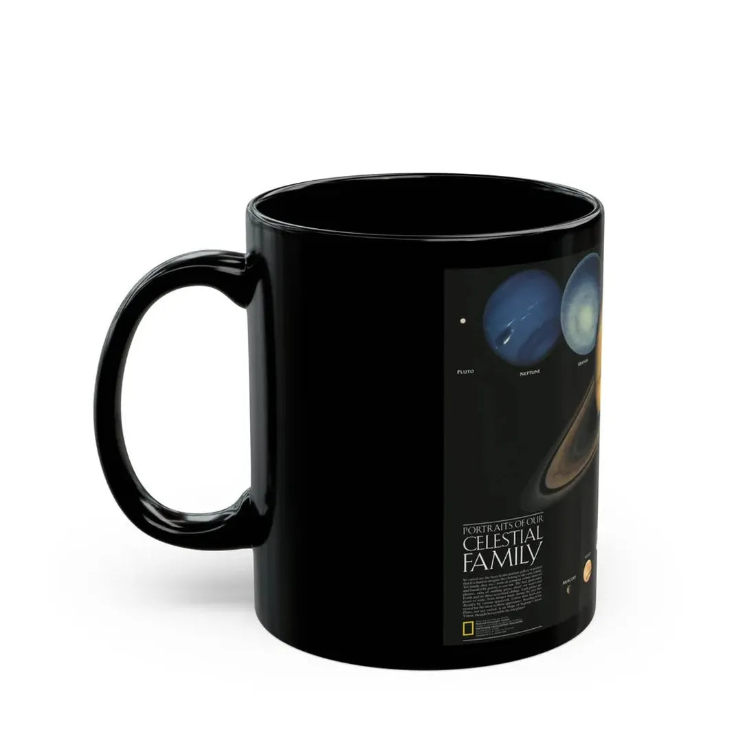Space - The Solar System - Our Celestial Family (1990) (Map) Black Coffee Mug - Go Mug Yourself