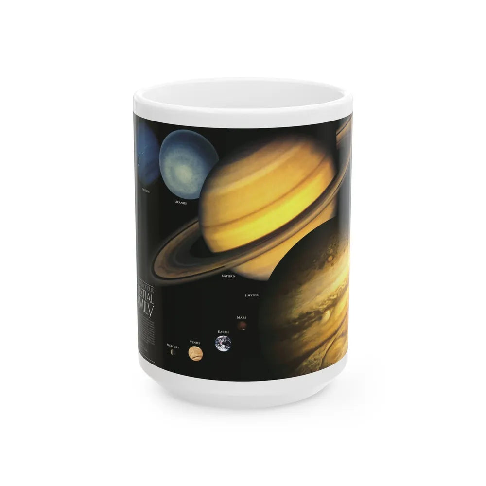 Space - The Solar System - Our Celestial Family (1990) (Map) White Coffee Mug-15oz-Go Mug Yourself