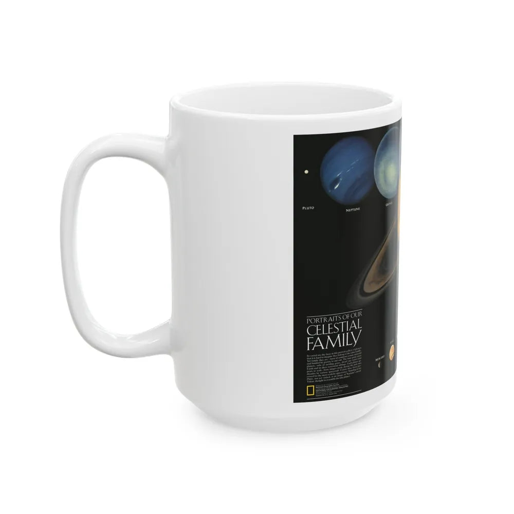 Space - The Solar System - Our Celestial Family (1990) (Map) White Coffee Mug-Go Mug Yourself