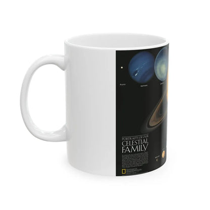 Space - The Solar System - Our Celestial Family (1990) (Map) White Coffee Mug-Go Mug Yourself