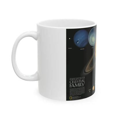 Space - The Solar System - Our Celestial Family (1990) (Map) White Coffee Mug - Go Mug Yourself