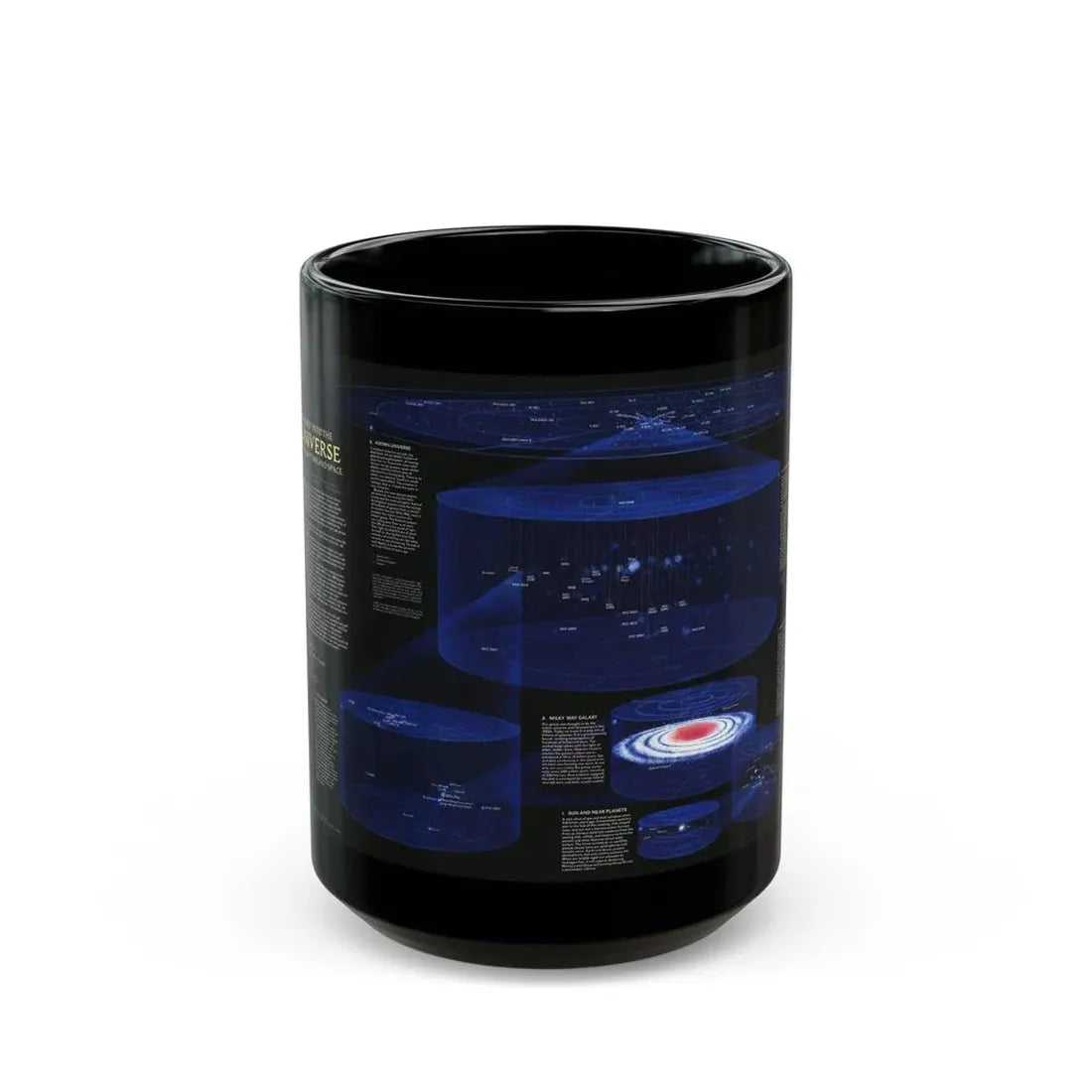 Space - The Universe - Through Time and Space (1983) (Map) Black Coffee Mug 15oz - Go Mug Yourself
