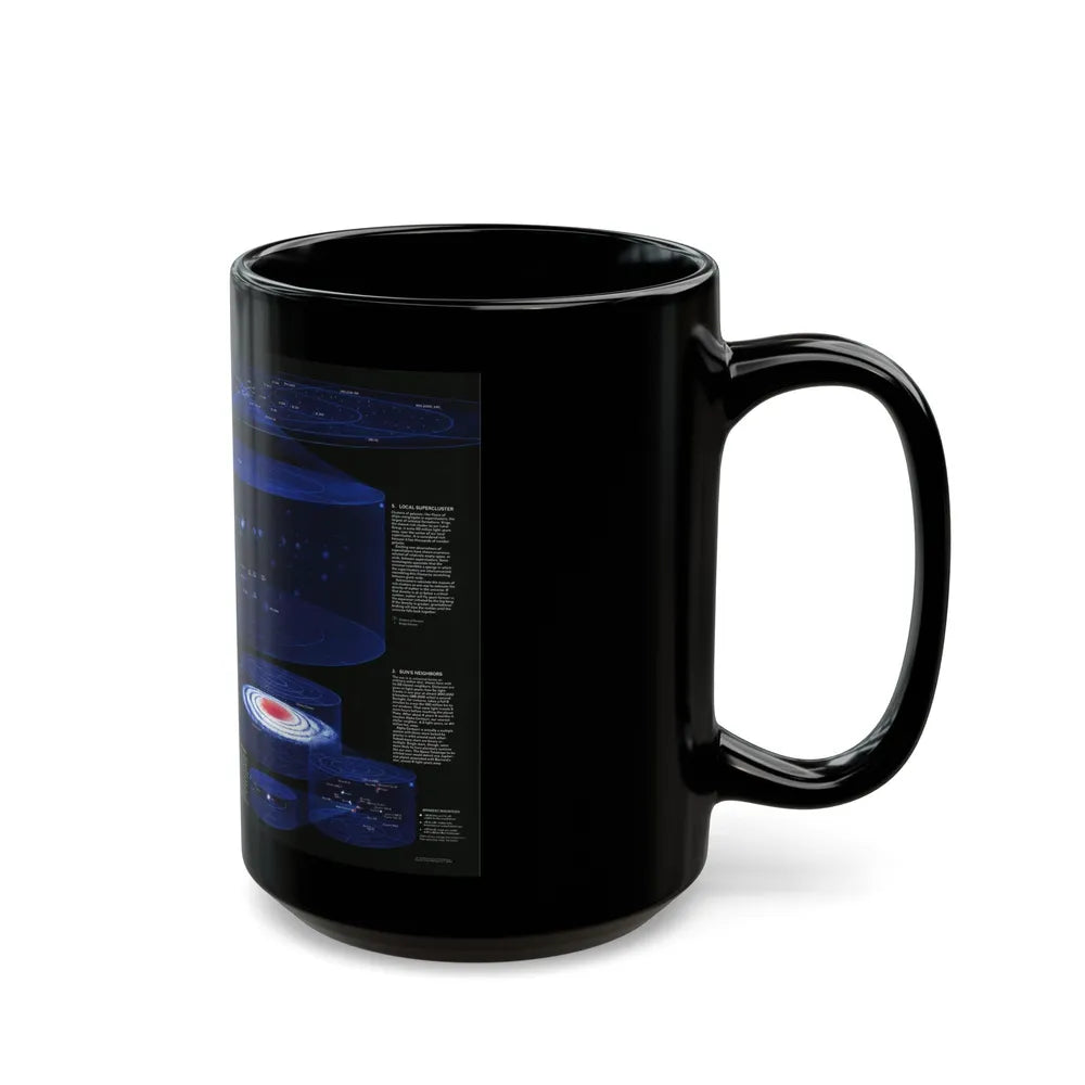 Space - The Universe - Through Time and Space (1983) (Map) Black Coffee Mug-Go Mug Yourself