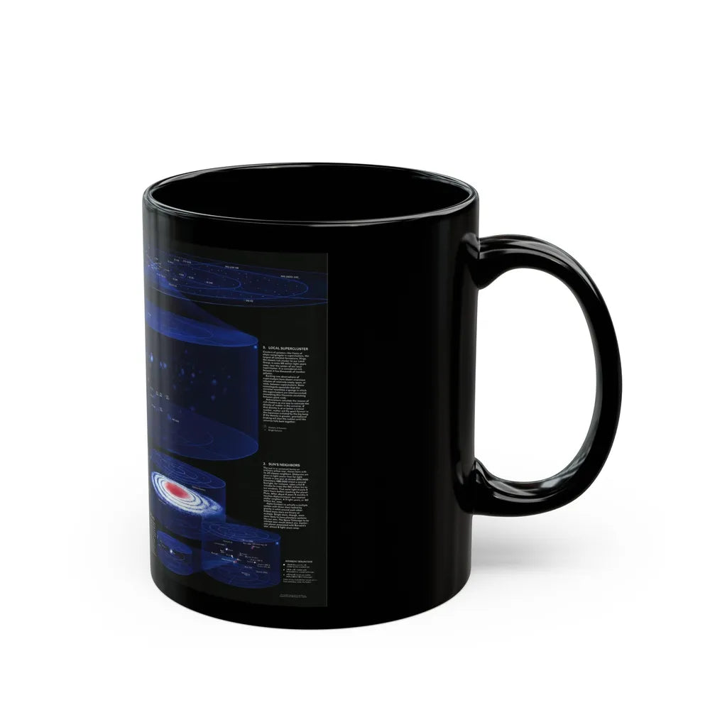 Space - The Universe - Through Time and Space (1983) (Map) Black Coffee Mug-Go Mug Yourself