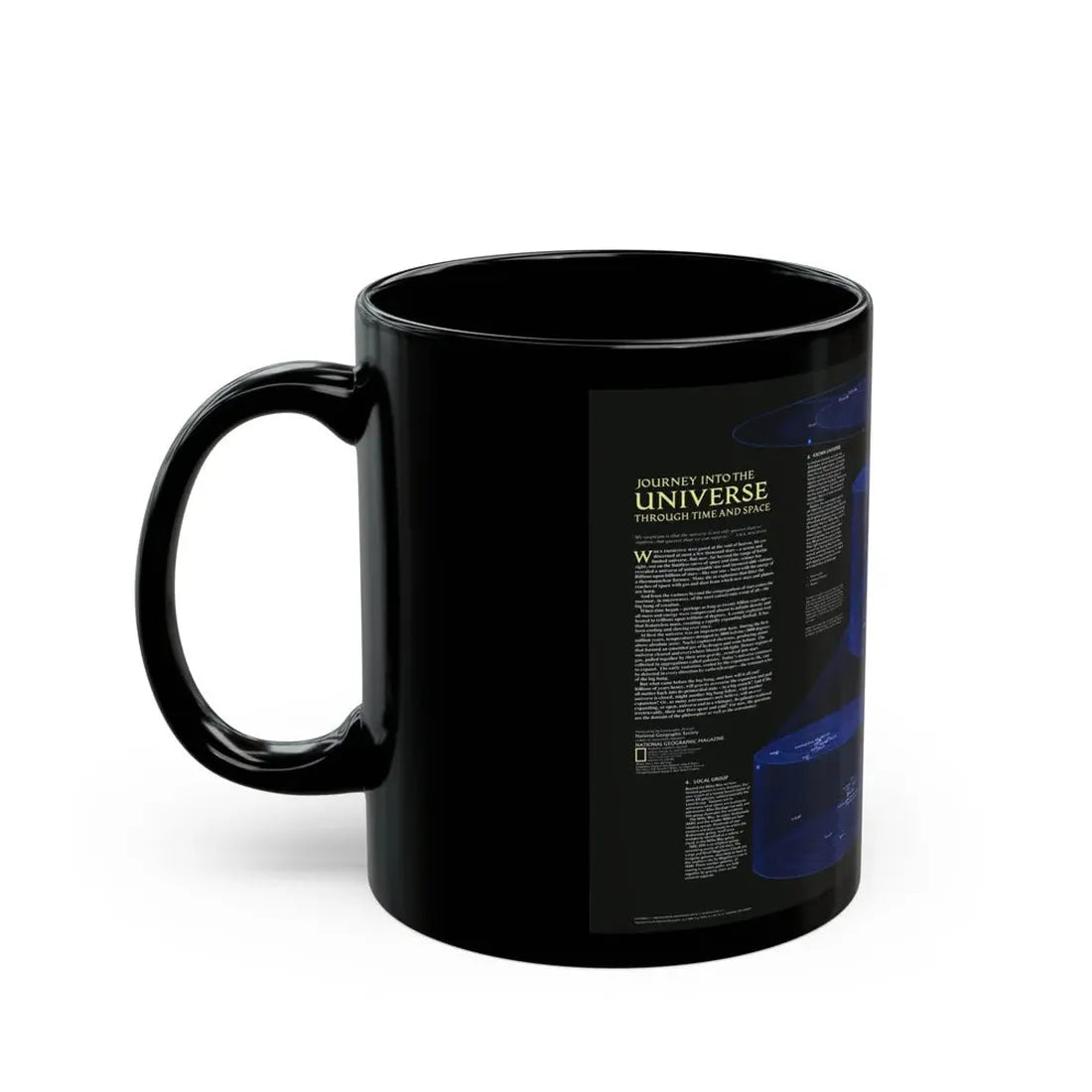 Space - The Universe - Through Time and Space (1983) (Map) Black Coffee Mug - Go Mug Yourself