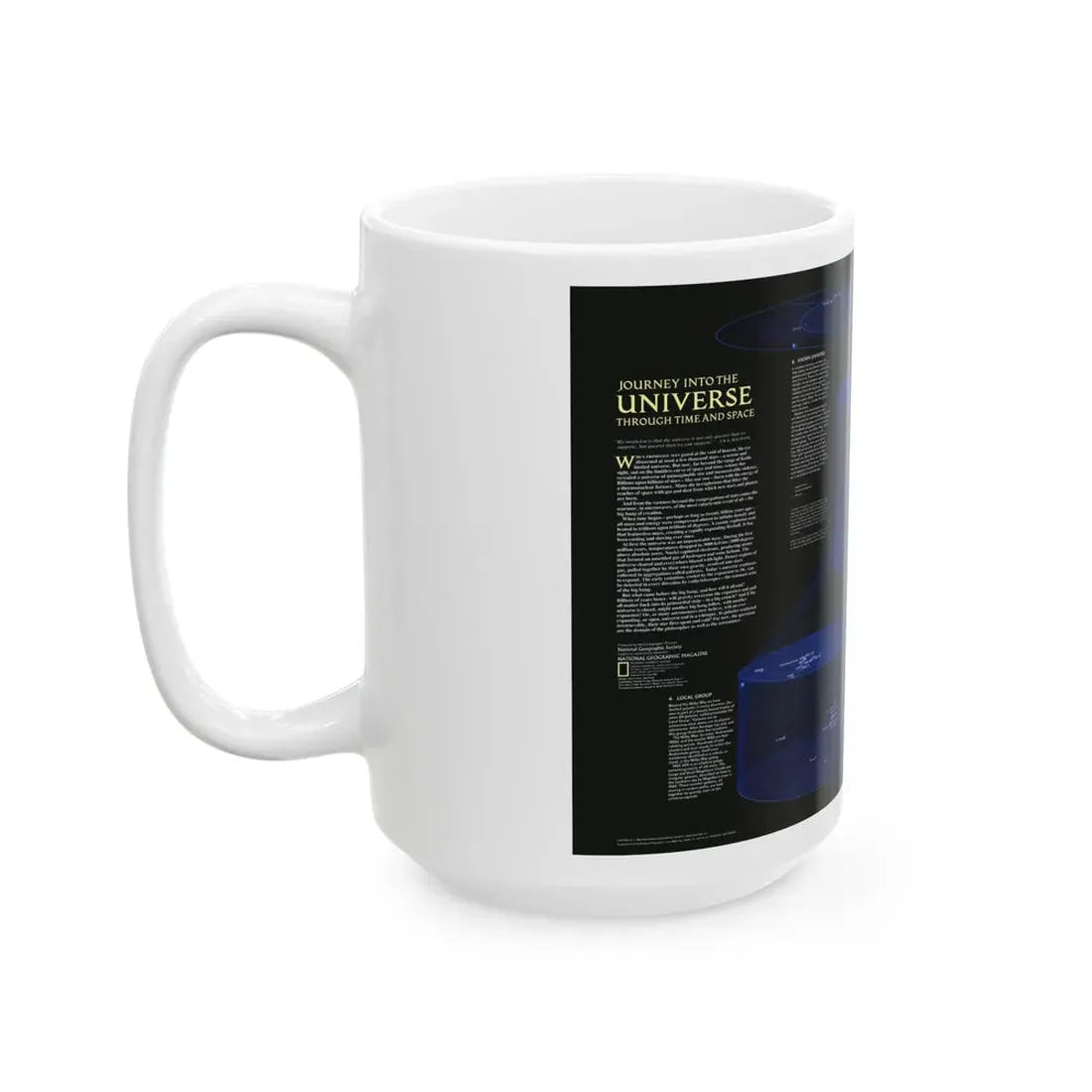 Space - The Universe - Through Time and Space (1983) (Map) White Coffee Mug - Go Mug Yourself