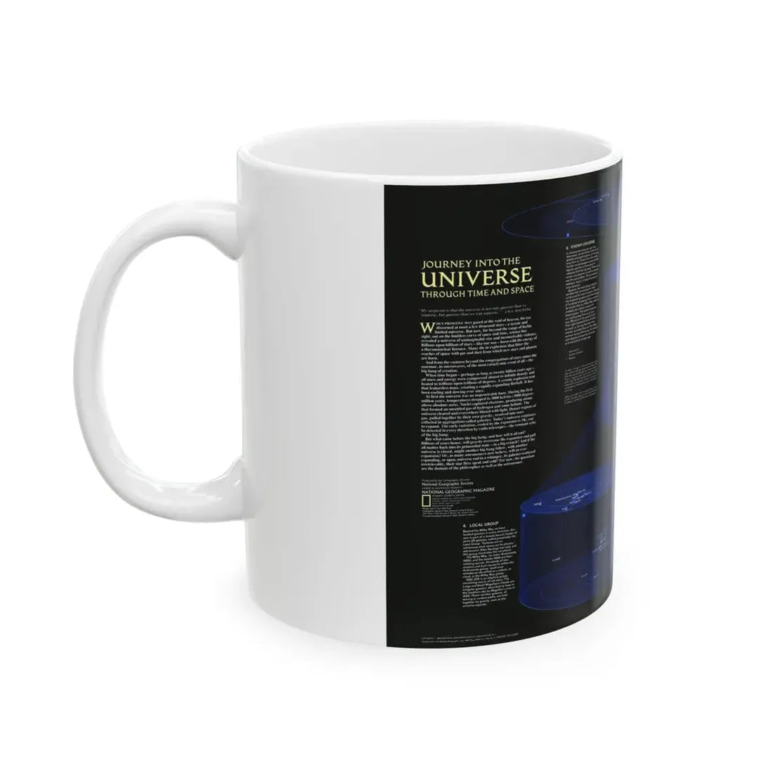 Space - The Universe - Through Time and Space (1983) (Map) White Coffee Mug - Go Mug Yourself