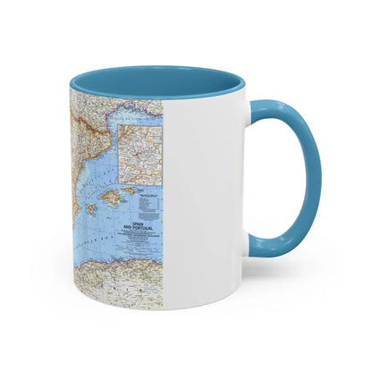 Spain and Portugal (1965) (Map) Accent Coffee Mug - Go Mug Yourself