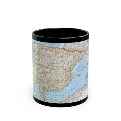 Spain and Portugal (1965) (Map) Black Coffee Mug 11oz - Go Mug Yourself