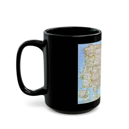 Spain and Portugal (1965) (Map) Black Coffee Mug - Go Mug Yourself