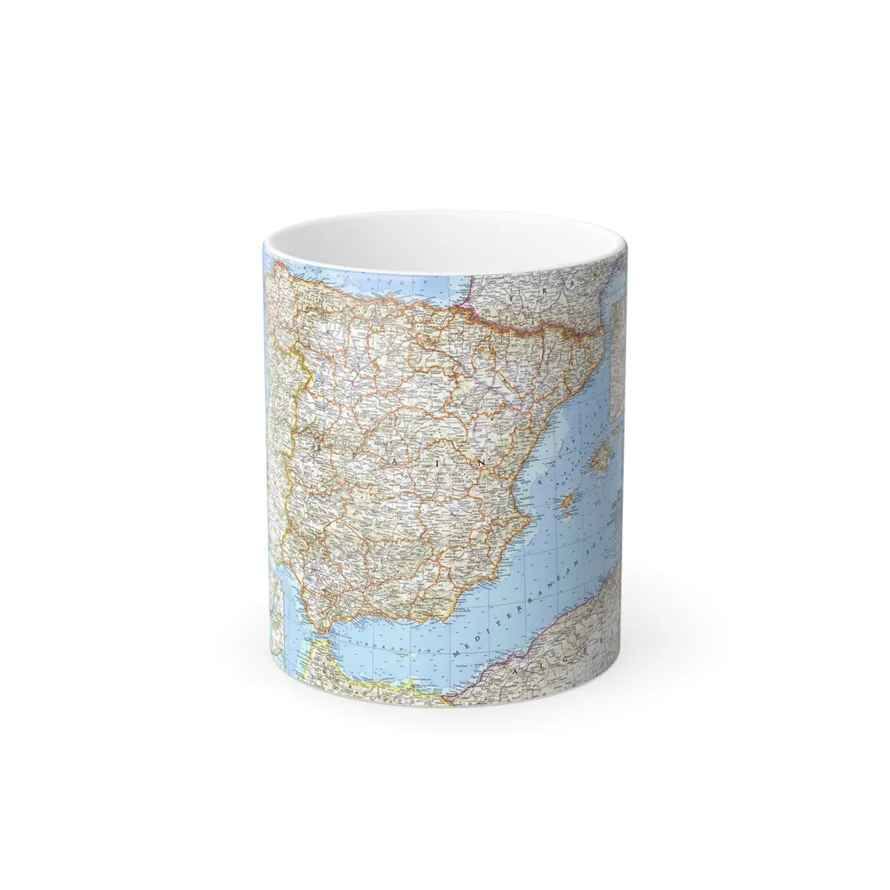 Spain and Portugal (1965) (Map) Color Changing Mug 11oz-11oz-Go Mug Yourself