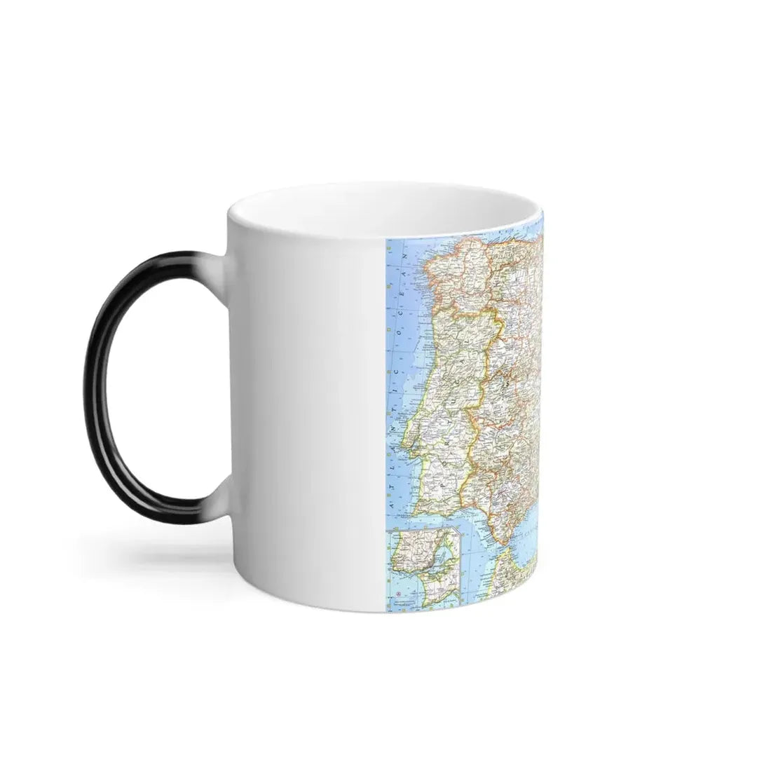 Spain and Portugal (1965) (Map) Color Changing Mug 11oz - Go Mug Yourself