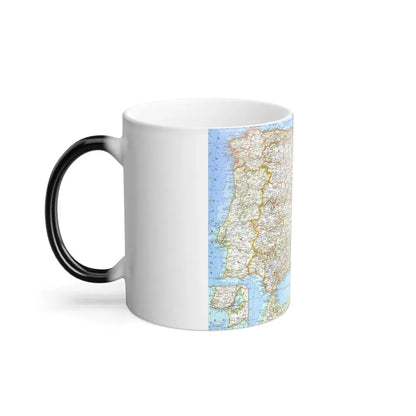 Spain and Portugal (1965) (Map) Color Changing Mug 11oz - Go Mug Yourself