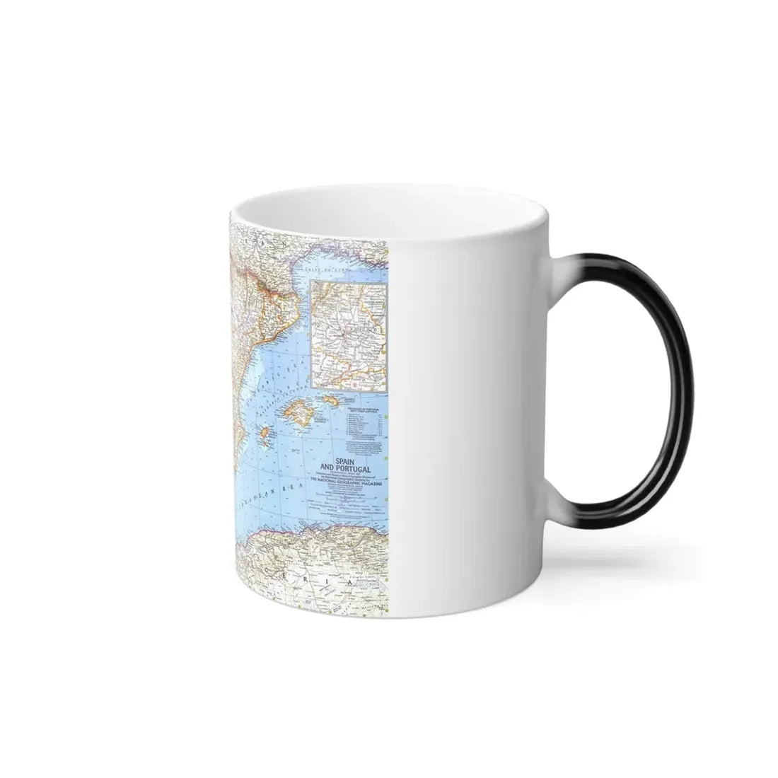 Spain and Portugal (1965) (Map) Color Changing Mug 11oz - Go Mug Yourself