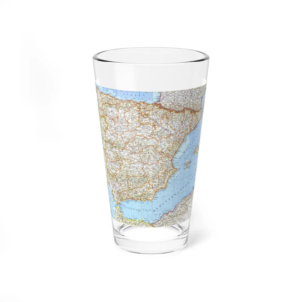 Spain and Portugal (1965) (Map) Pint Glass 16oz-16oz-Go Mug Yourself