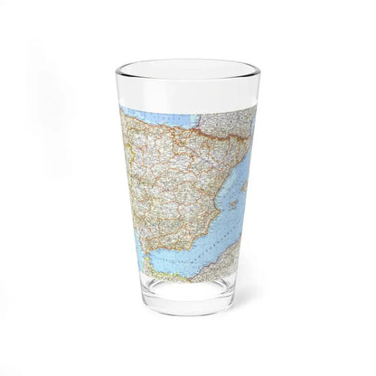 Spain and Portugal (1965) (Map) Pint Glass 16oz - Go Mug Yourself
