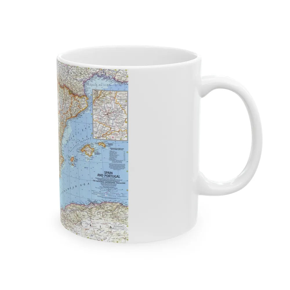 Spain and Portugal (1965) (Map) White Coffee Mug-Go Mug Yourself