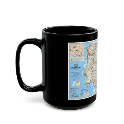Spain and Portugal (1998) (Map) Black Coffee Mug - Go Mug Yourself