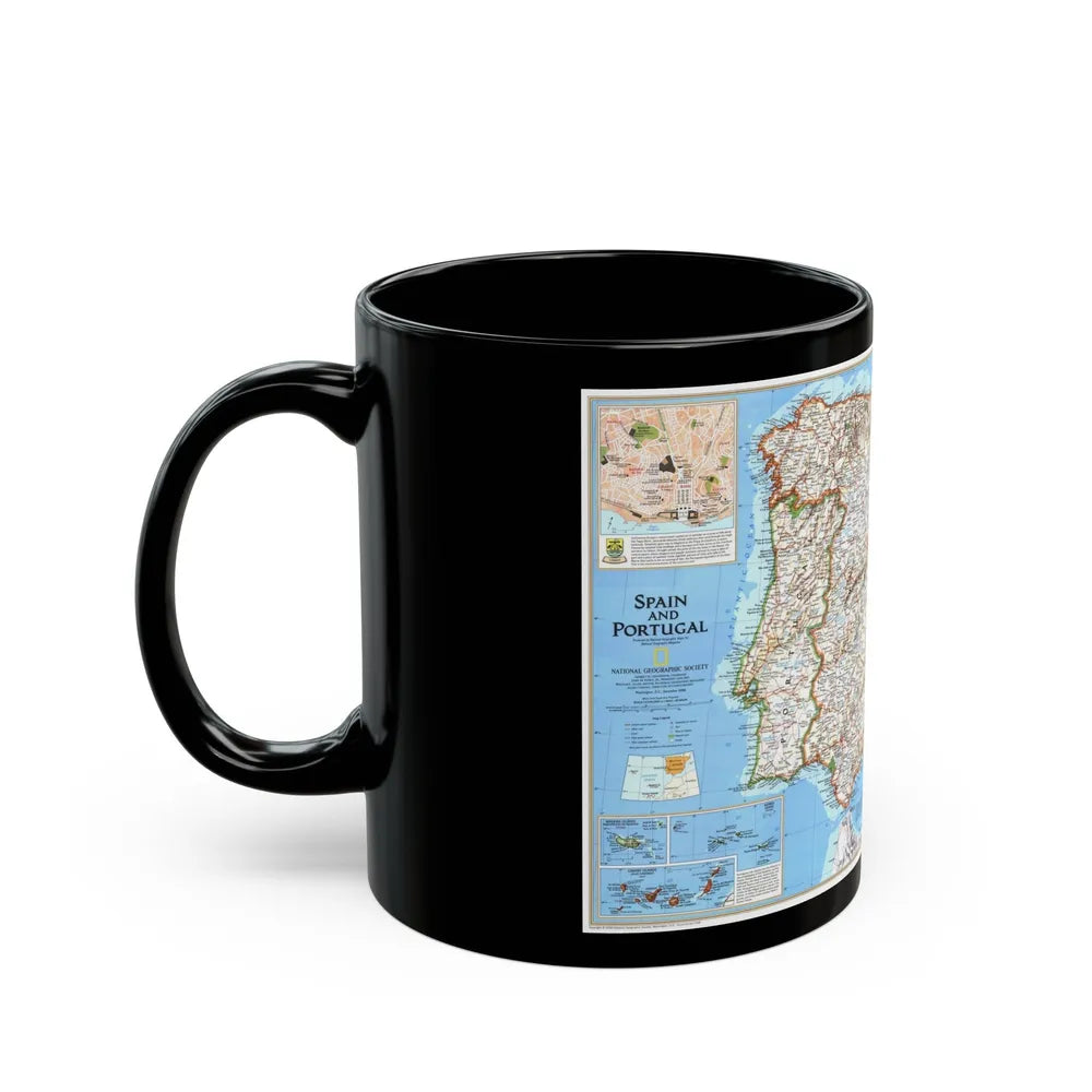 Spain and Portugal (1998) (Map) Black Coffee Mug-Go Mug Yourself