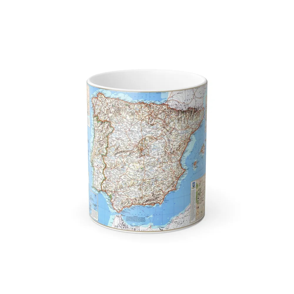 Spain and Portugal (1998) (Map) Color Changing Mug 11oz-11oz-Go Mug Yourself