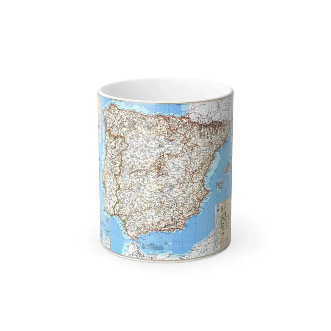 Spain and Portugal (1998) (Map) Color Changing Mug 11oz Default Title 11oz - Go Mug Yourself