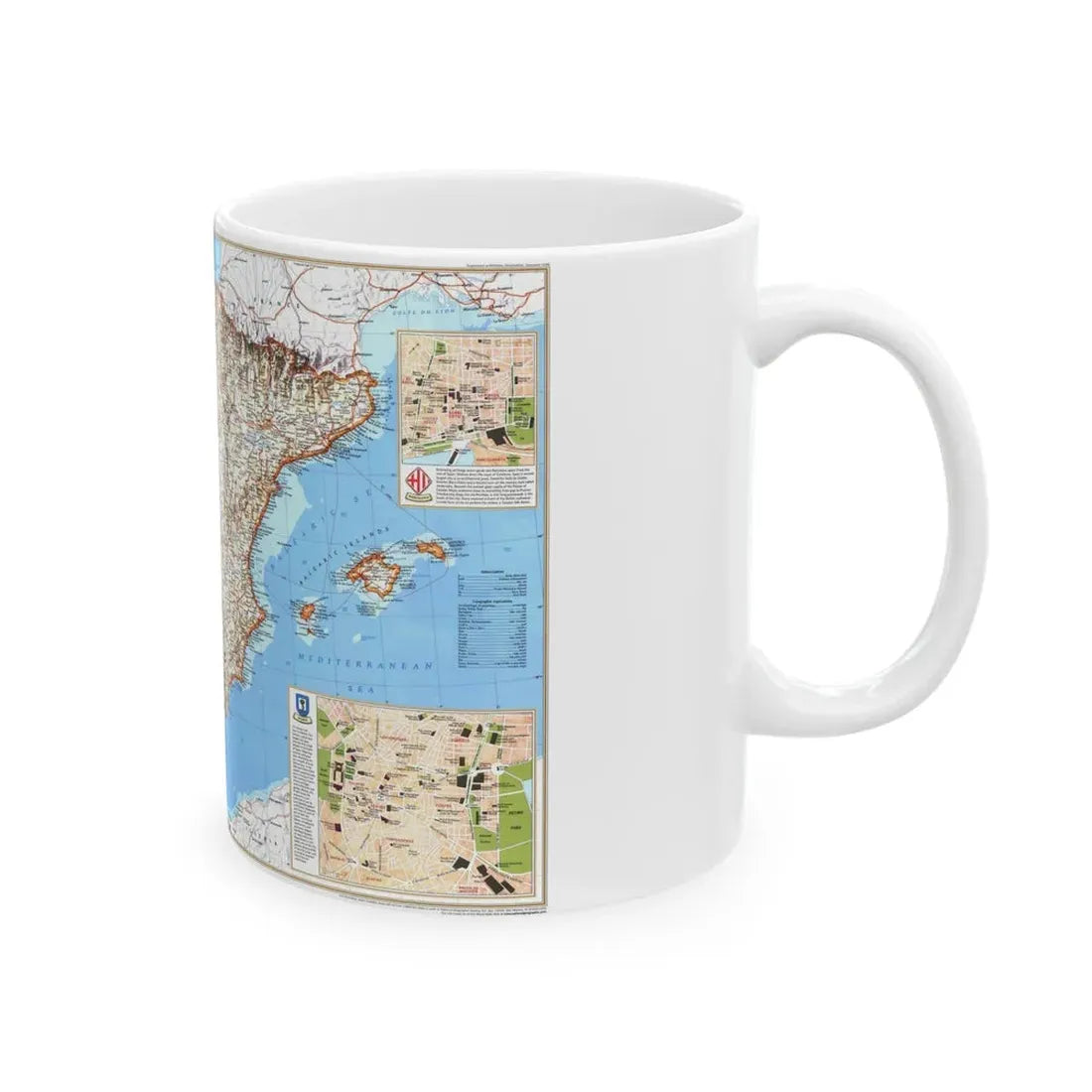 Spain and Portugal (1998) (Map) White Coffee Mug - Go Mug Yourself