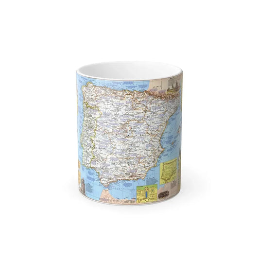 Spain and Portugal - A Traveller's Map 1 (1984) (Map) Color Changing Mug 11oz Default Title - Go Mug Yourself