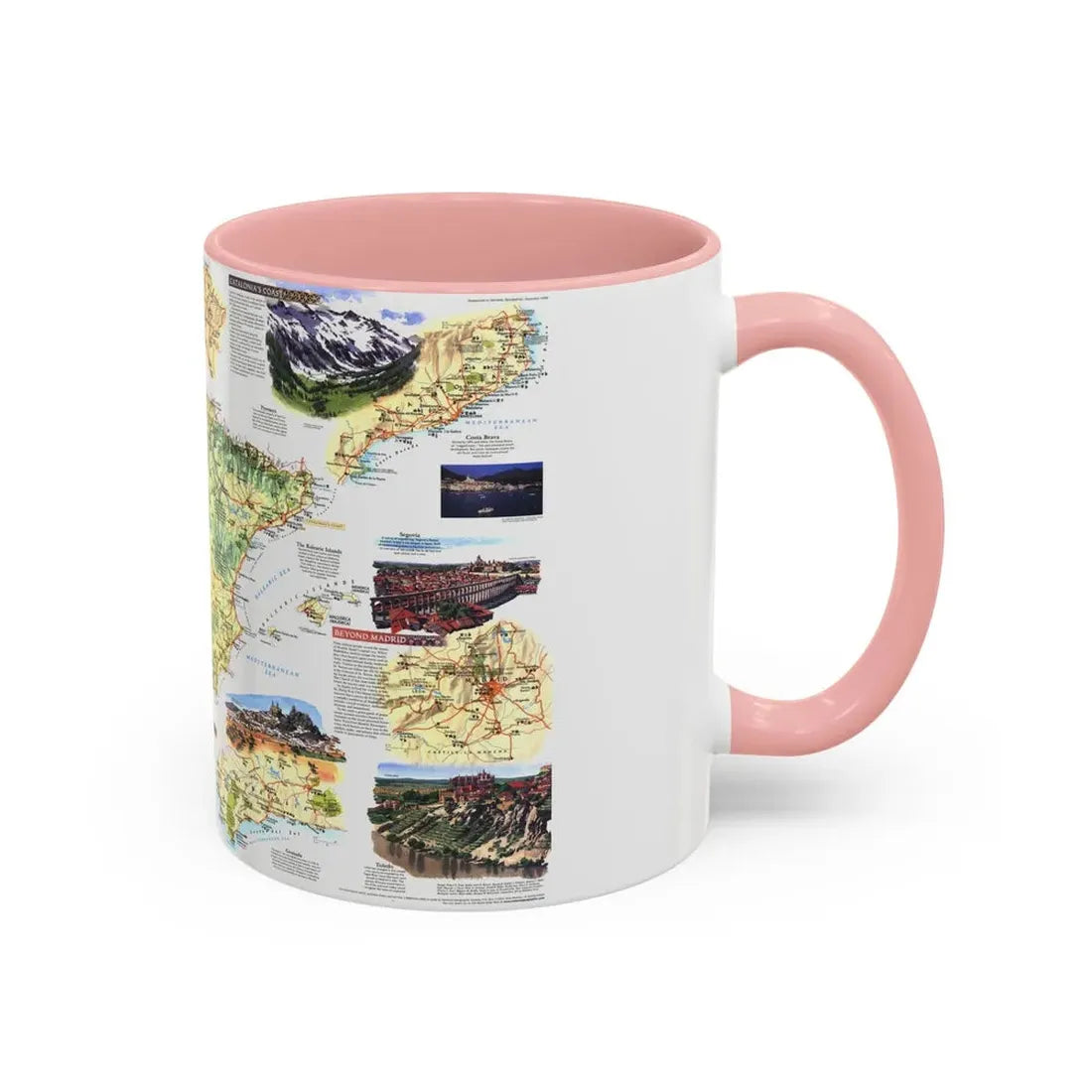 Spain and Portugal - A Traveller's Map (1998) (Map) Accent Coffee Mug - Go Mug Yourself