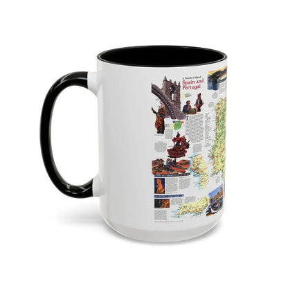 Spain and Portugal - A Traveller's Map (1998) (Map) Accent Coffee Mug - Go Mug Yourself