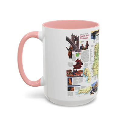 Spain and Portugal - A Traveller's Map (1998) (Map) Accent Coffee Mug - Go Mug Yourself