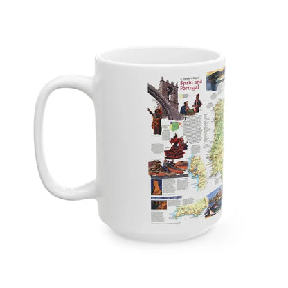 Spain and Portugal - A Traveller's Map (1998) (Map) White Coffee Mug - Go Mug Yourself
