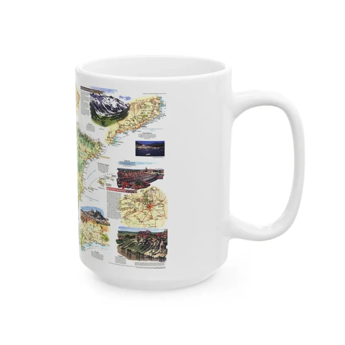 Spain and Portugal - A Traveller's Map (1998) (Map) White Coffee Mug - Go Mug Yourself